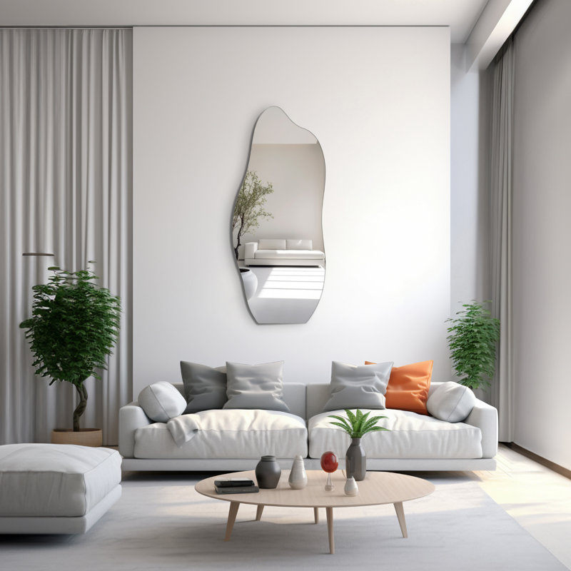 Miroir d'appoint sans cadre Bik, Blanc, H 42 po x l 18 po