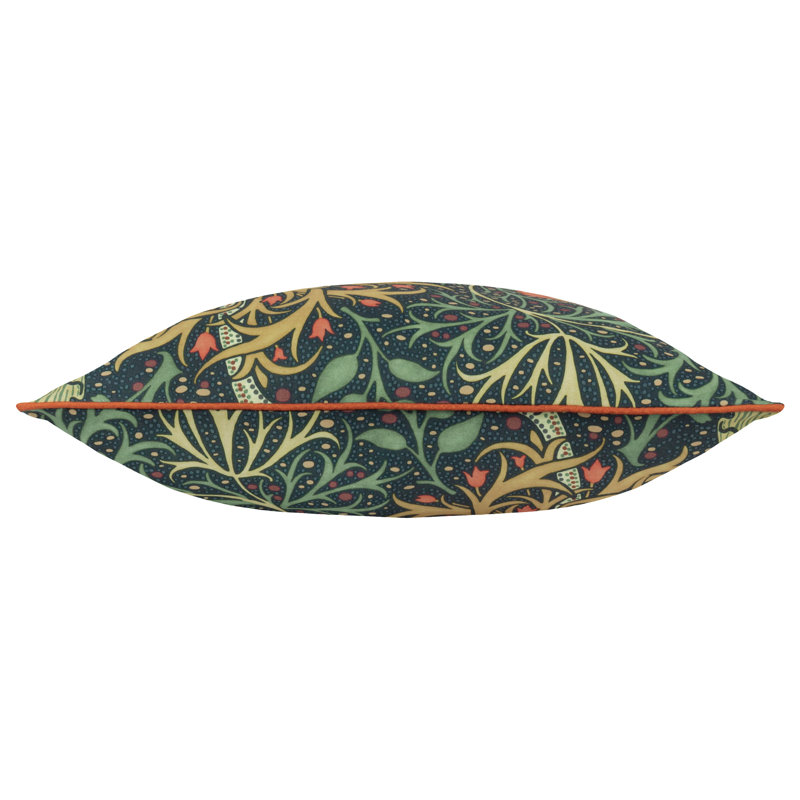 Seaweed Indoor / Outdoor Floral Square Cushion, Blue