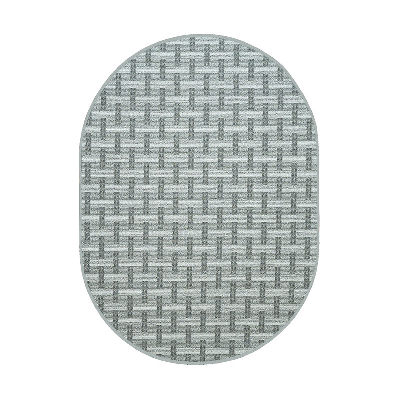 Tapis d'intérieur / extérieur de couleur commerciale Dareus - Gris, Ovale 12 pi x 18 pi