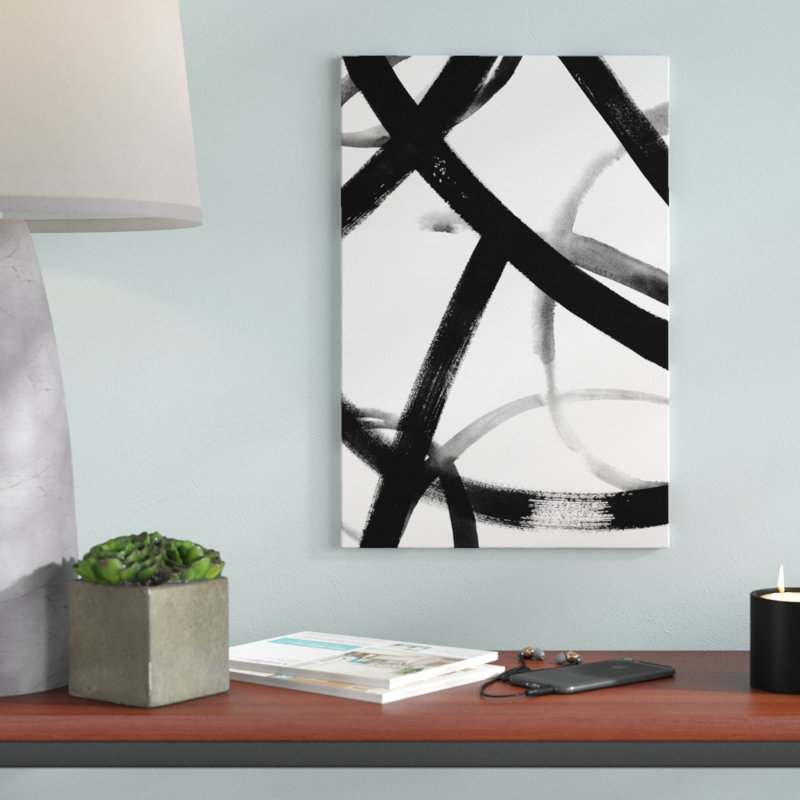 Monochrome Ripple II by Grace Popp - Painting, 46cm H x 30cm W, Wrapped Canvas