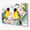 Oiseaux, art mural en métal beige