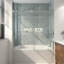 Porte de baignoire coulissante simple demi-cadre avec verre transparent l 56 "x H 58" x H 56 "-91870404