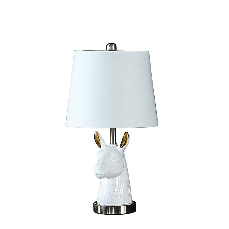 Llama Bust Resin Table Lamp