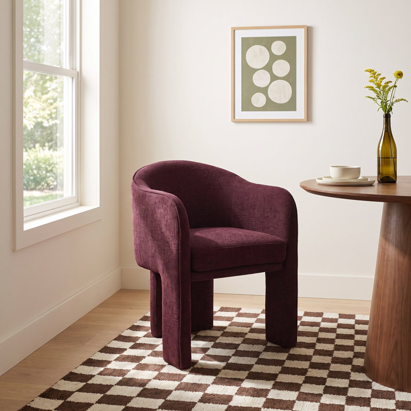 Lilibeth 19'' H Upholstered Metal Armchair, Plum Performance