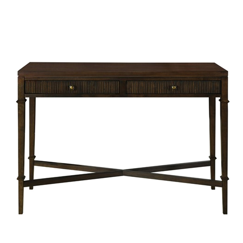 Fluted Dark Brown Console Table With 2 Function - Foyer Feature Hallway