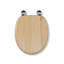 Flexi-Fix Wooden Toilet Seat - Adjustable Hinges with Top & Bottom Fixings Included and Rust Free Chrome Plated Hinge Covers, Antibacterial Treated Surface-175864500