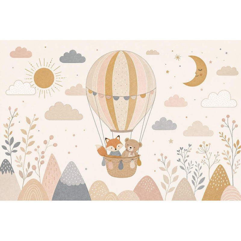 Papier peint montgolfière amovible, 140 po x 108 po, Texturé non collé