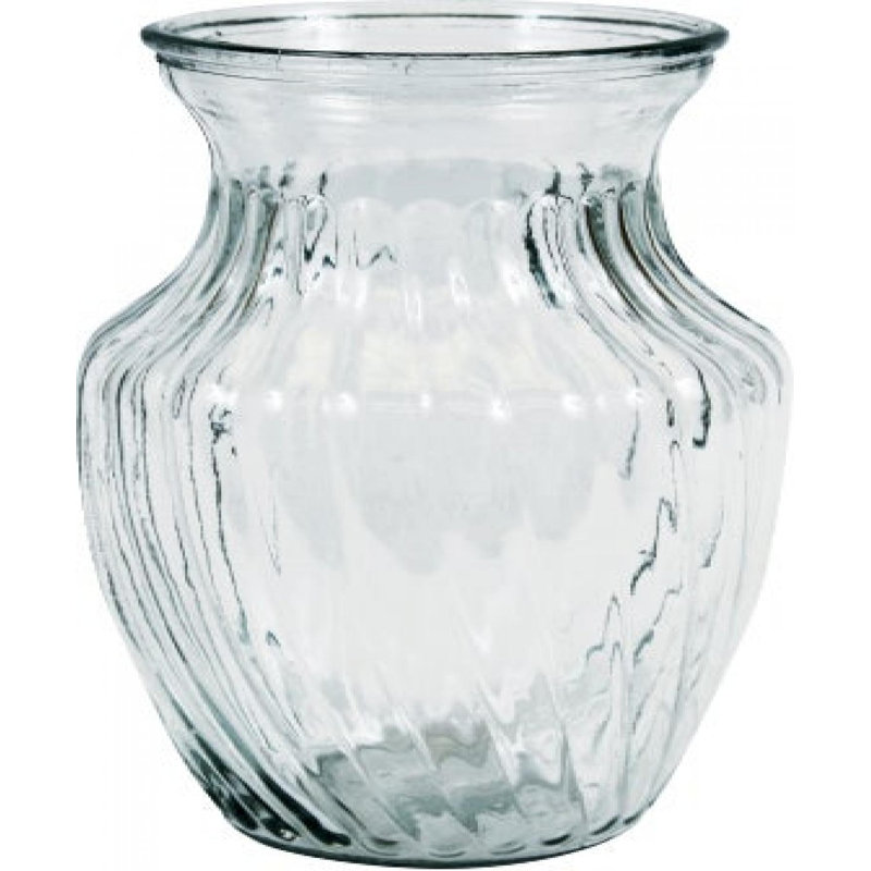 Glass Vase, Clear, 7.9" H x 4.75" W x 4.75" D