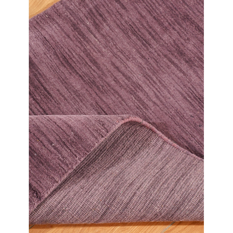 Tapis de couloir en laine nouée à la main Manns - Tapis de couloir | Mauve | Conception solide | Tapis de salon, chambre à coucher