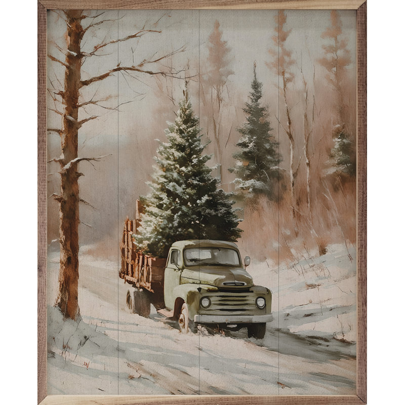 Camion de livraison d'arbre de Noël, H 10 po x l 8 po