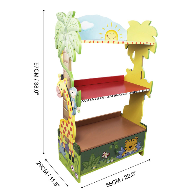 Sunny Safari  3-Tier Toy Storage Bookshelf & Drawer