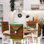 Ensemble de housses de chaise de Noël pour 8 pièces Newwiee Housse de chapeau de père Noël Housse de chapeau de lutin de Noël Housses de dossier de Noël vert rouge pour la maison, la cuisine, la salle à manger, 23,6 po x 19,6 po