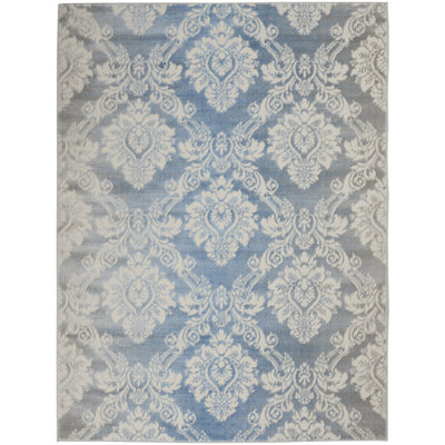 Tapis floral ivoire Rheba