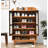 50" Brown+Tan Rectangular Solid Wood Shoe Storage
