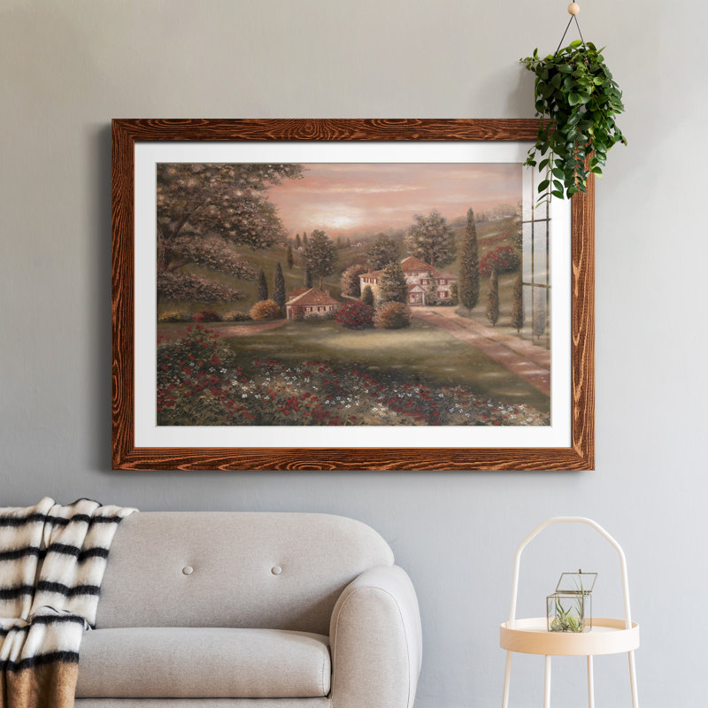 Evening / Tuscany II - Peinture avec cadre, H 31,5 po x l 23,5 po x P 1,5 po, Érable