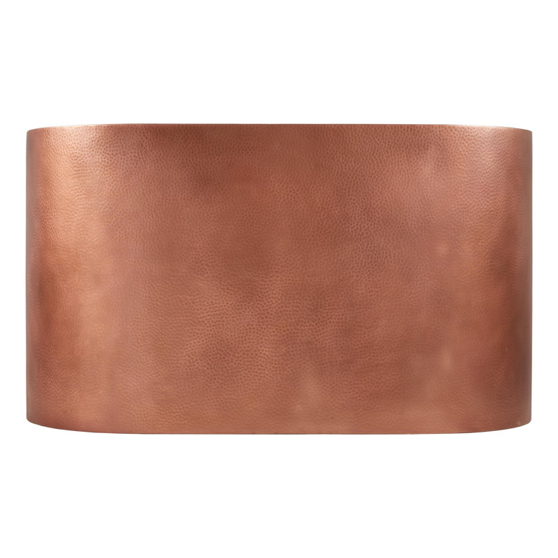 Raksha 60" Double-Wall Copper Soaking Tub with Foam Insulation - Less Drain
