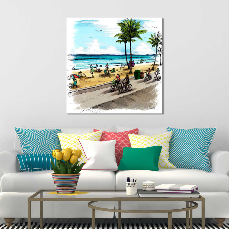 «Boardwalk Scene in Color I», impression, H 18 po x l 18 po x P 1 po, Toile tendue