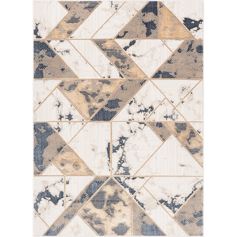 Well Woven Cairo Nikita Geometric Vintage Ivory Rug, Rectangle 120 x 160 cm
