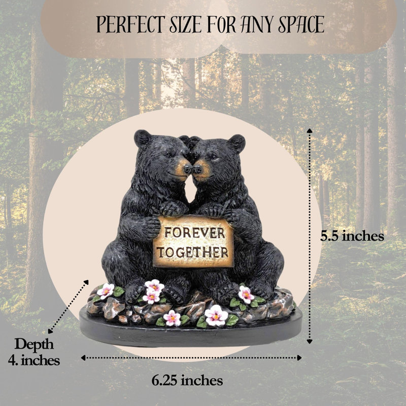 Figurine de résine en bois rustique «Forever Together»