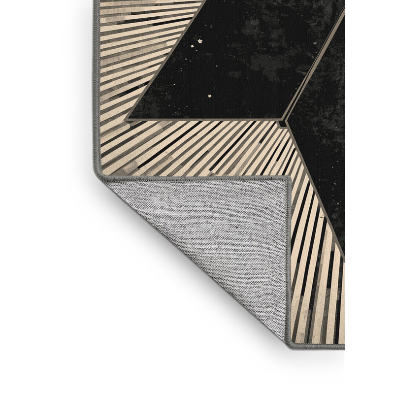 Tapis gris chic et luxueux lavable à la machine Arverne, Carré 5 pi
