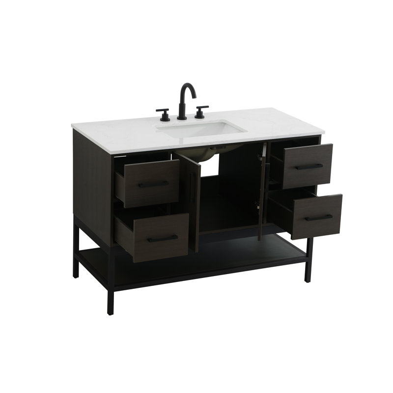 Meuble-lavabo simple 48 po, Brun moka