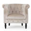 Fauteuil club en velours avec boutons