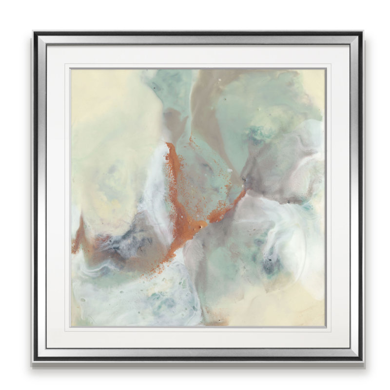 « cuivre river i », peinture, H 16 po x l 16 po x P 1,5 po, Encadrement argenté