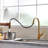 Brushed Gold Kitchen Faucet With Pull Out - Modern Style 1 Hole Single Handle For Kitchens A Look