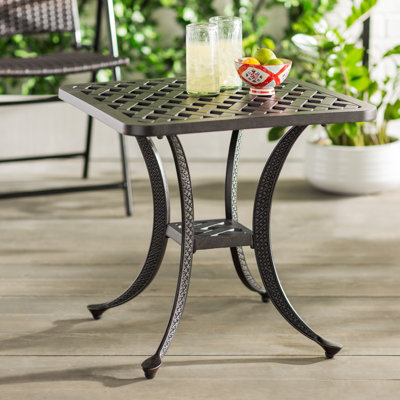 Nola Square Metal Outdoor Side Table , 21'' in. W 21'' in. D