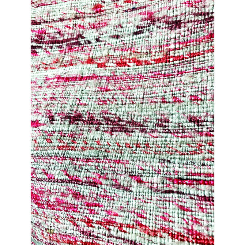 Tapis rose en soie touffeté à la main, Rectangle 4 pi x 6 pi