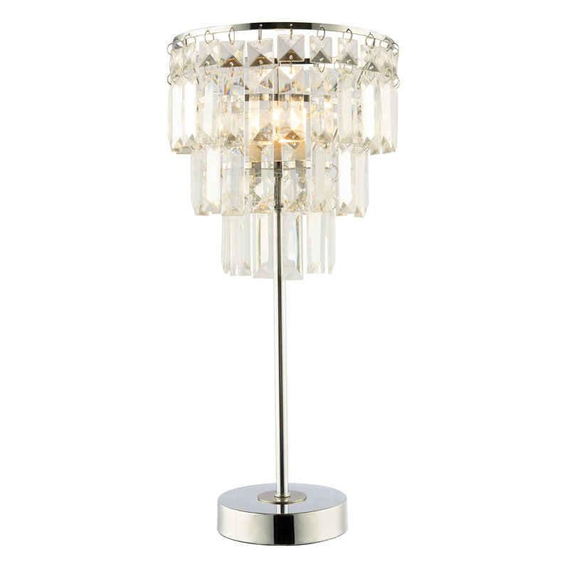 Modern Chrome Table Lamp with Clear Acrylic Decor Three Tier Waterfall Design by