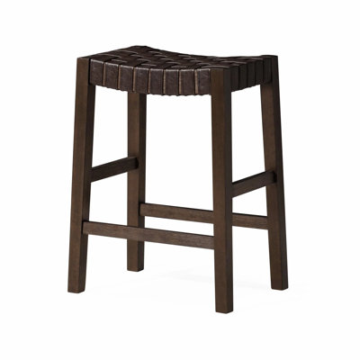 Maven Lane Emerson Kitchen Stool with Faux Leather Upholstery