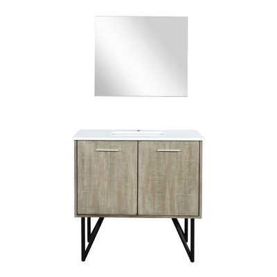 Meuble-lavabo de salle de bain 36 po X P 20 po P, comptoir en quartz et Miroir