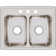 Lustertone 25" L x 19.5" W Double Basin Drop-In Kitchen Sink