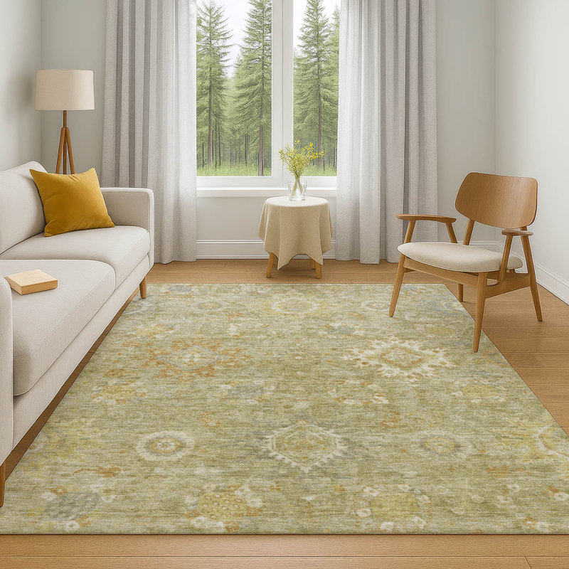 Premium Machine Washable Mayfield AMF1927 Global Rug, Rectangle 9' x 12'