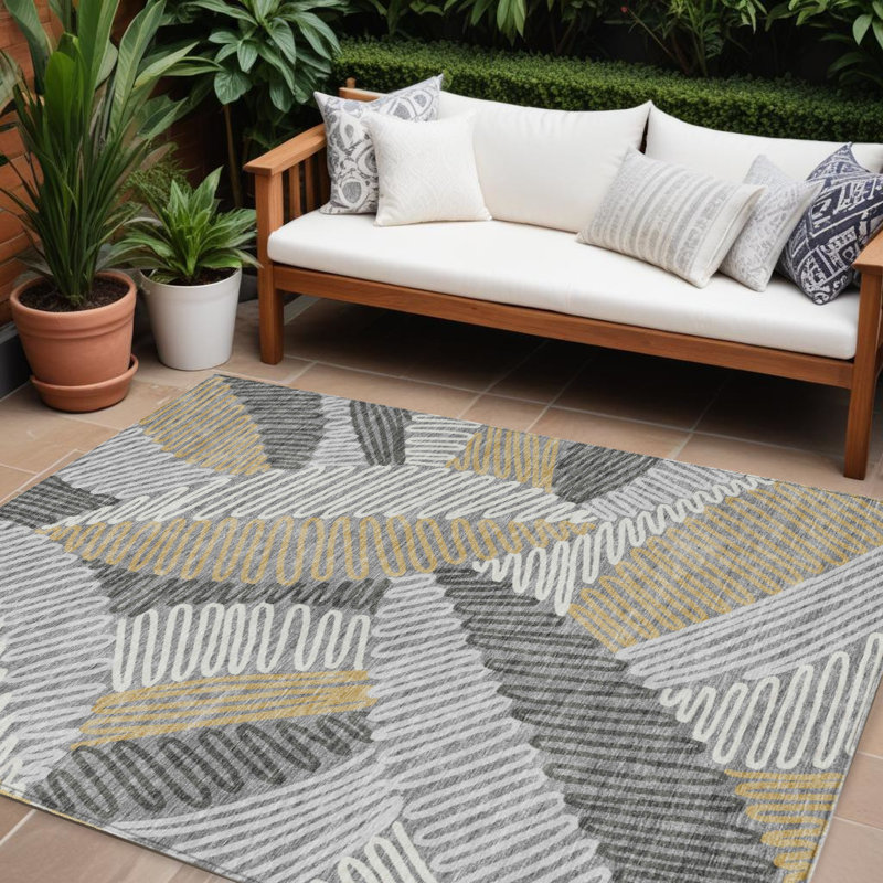 Tapis intérieur lavable floral beige et ivoire 8 pi x 10 pi