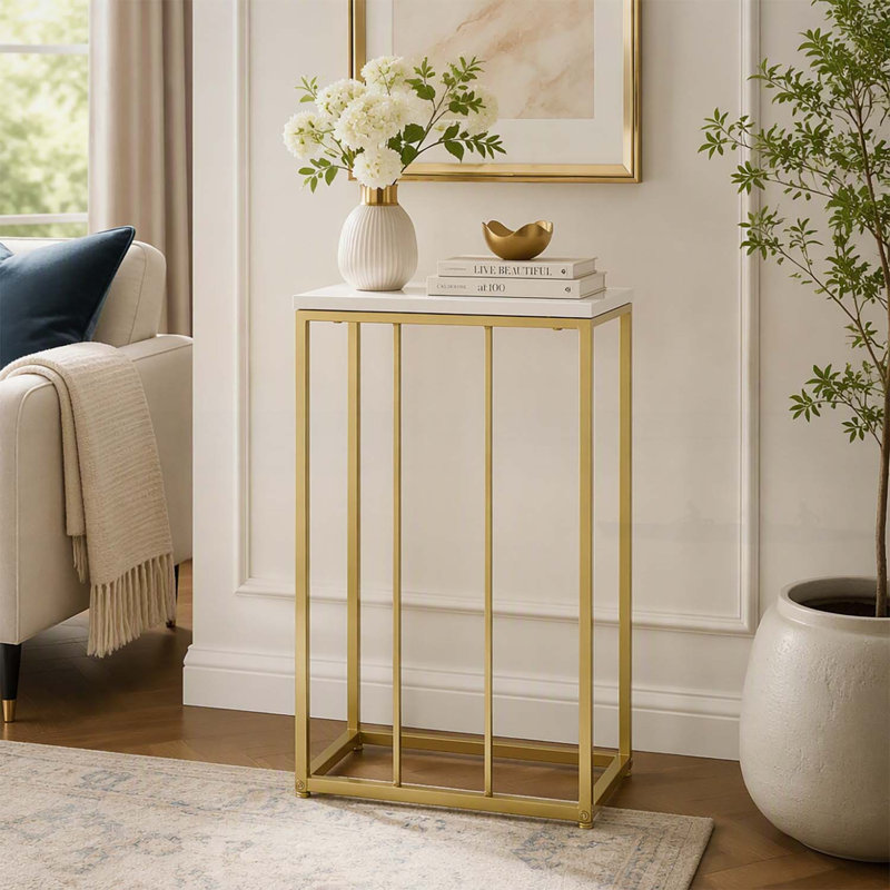 Tables d'appoint chics en forme de C au design moderne et glamour, parfaites pour les salons et les chambres, structure en fer robuste et finition élégante