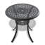 Ensemble de salle à manger 3 pièces en aluminium coulé toutes saisons comprenant 2 chaises pivotantes et une table ronde de 30,71 po avec structure noire