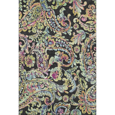 Premium Machine Washable Prisco Black Rug