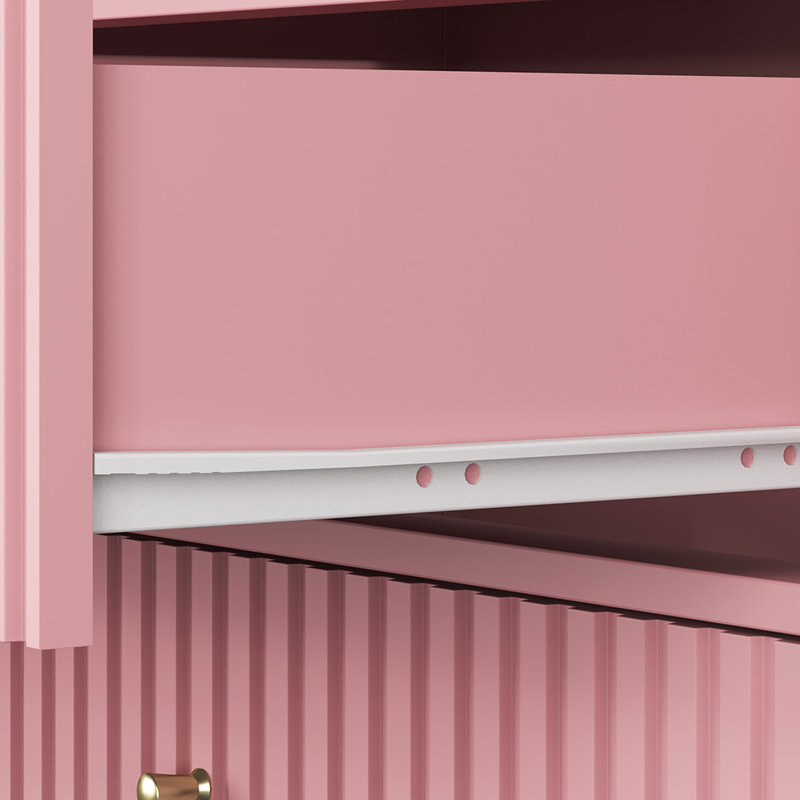 Philomena 2 Drawer Nightstand, Pink without charge station 