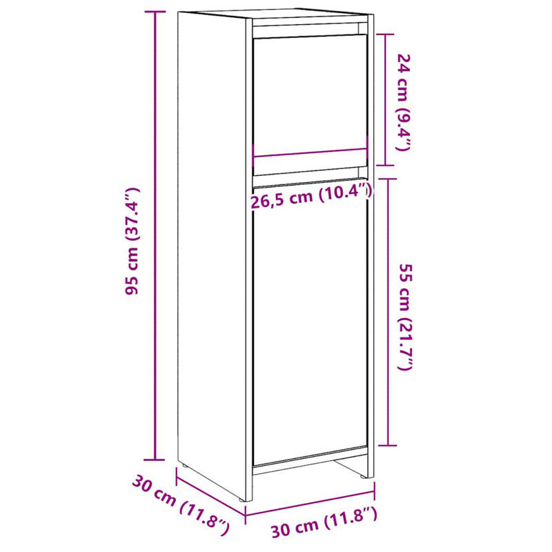 Avrohom Bathroom Cabinet, Old Wood