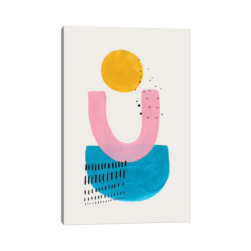 Ocean Pink Sun by EnShape - Wrapped Canvas Print, 20.32 cm H x 30.48 cm W