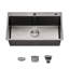 32"L × 19"W Drop-in Single Bowl Stainless Steel Kitchen Sink-122286222