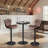 3 Piece Height-adjustable Pub Table And Leathered Pedestal Bar Stool Dining Set-1632274477