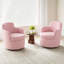 Fauteuil pivotant moderne à 360° en forme de tonneau, fauteuil d'appoint bouclé pour petits espaces-130830825