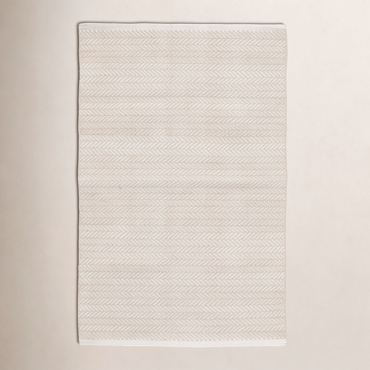 C3 Herringbone Linen White Outdoor Rug, Rectangle 9'6" x 13'6"