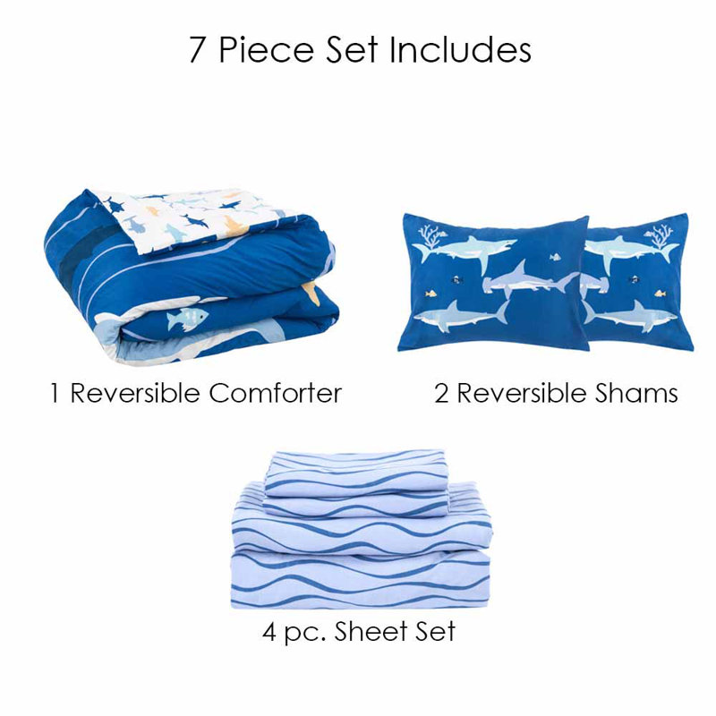 Ensemble d'édredon en polyester , Édredon double et 6 pièces supplémentaires