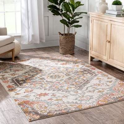 Tapis à motif de médaillon oriental Espey Gwendolyn