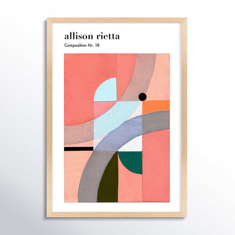 Composition Nr. 18 Print by Allison Rietta, 20" H x 14" W x 1.25" D, Maple Framed