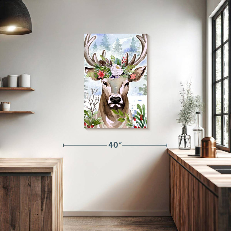 Brampt Woodland Christmas Deer, 36" H x 24" W